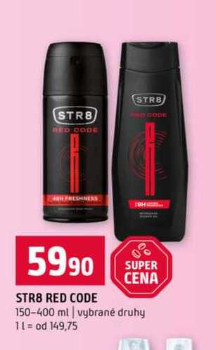 STR8 RED CODE 150-400 ml vybrané druhy