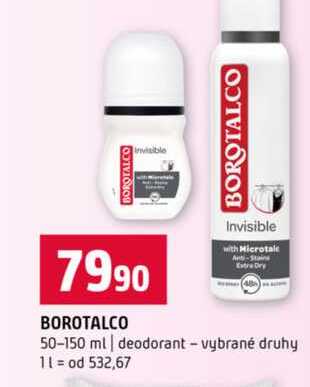 BOROTALCO 50-150 ml deodorant vybrané druhy