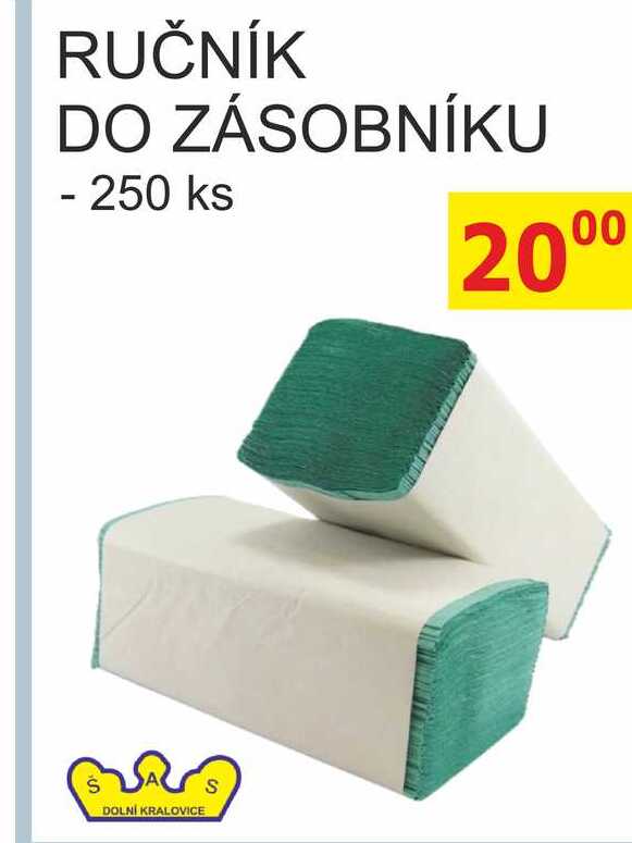 RUČNÍK DO ZÁSOBNÍKU - 250 ks 