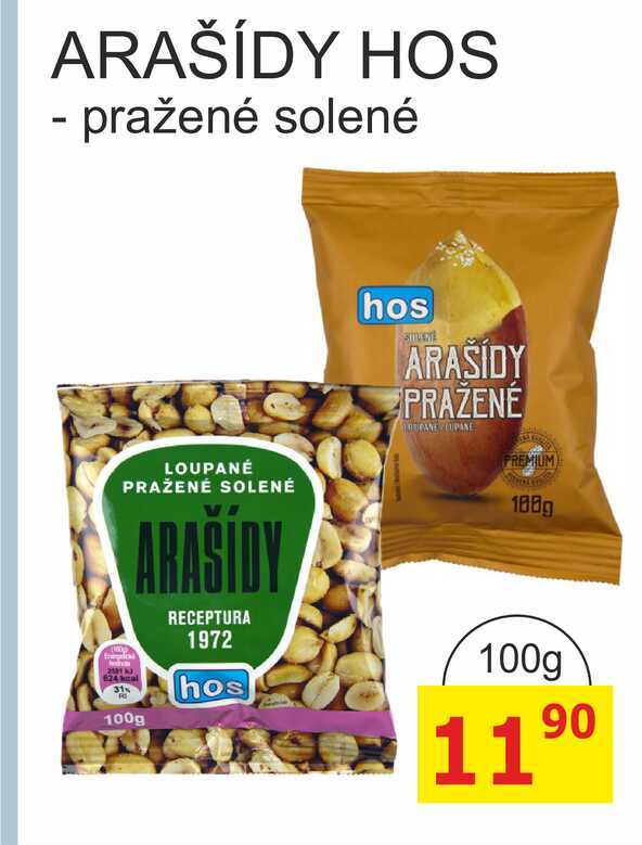 ARAŠÍDY HOS - pražené solené 100g