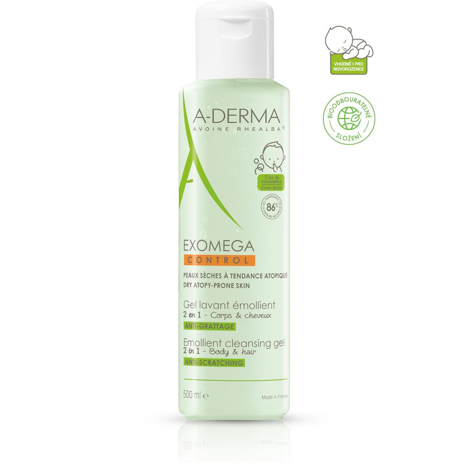 A-derma Exomega Control Zvláč.mycí Gel 2v1 500ml
