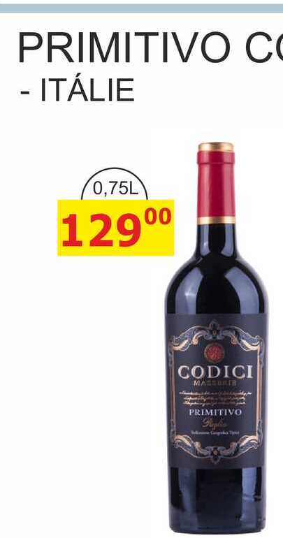 PRIMITIVO CODICI PRIMITIVO PUGLIA 0,75L 