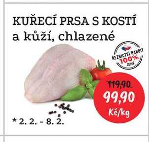 KUŘECÍ PRSA S KOSTÍ a kůží, chlazené 1kg