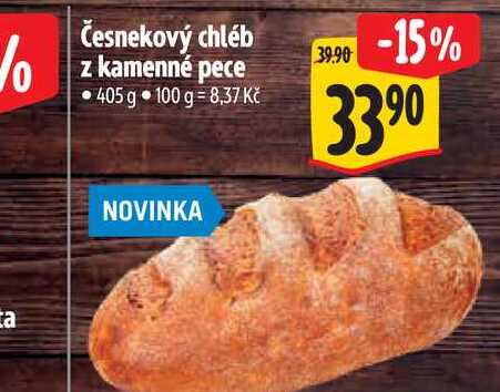   Česnekový chléb z kamenné pece 405 g 
