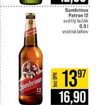 Gambrinus Patron 12 světlý ležák 0.5l