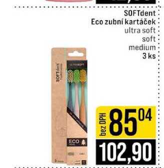 SOFTdent Eco zubní kartáček ultra soft soft medium 3 ks