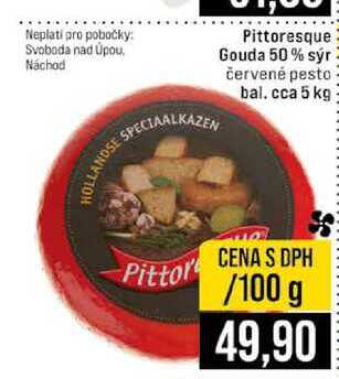 Pittoresque Gouda 50% sýr červené pesto bal. cca 5 kg 100g