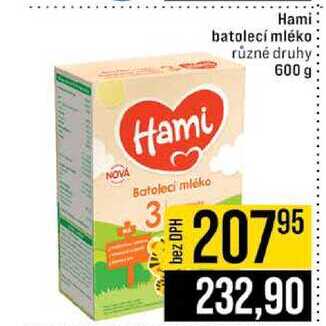 Hami batolecí mléko různé druhy 600 g 
