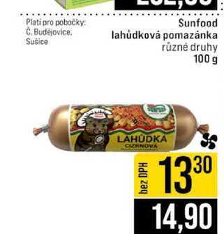 Sunfood lahůdková pomazánka různé druhy 100 g