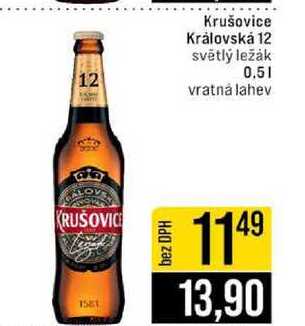 Krušovice Královská 12 světlý ležák 0.5l