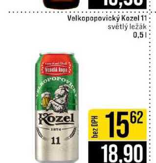 Velkopopovický Kozel 11 světlý ležák 0,5l