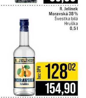 R. Jelinek Moravská 38% Švestka bila Hruška 0,5l