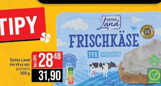 Gutes Land čerstvý sýr přírodní 300 g 