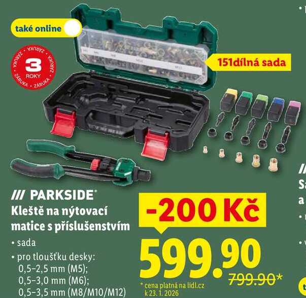 Kleště na nýtovací matice s příslušenstvím