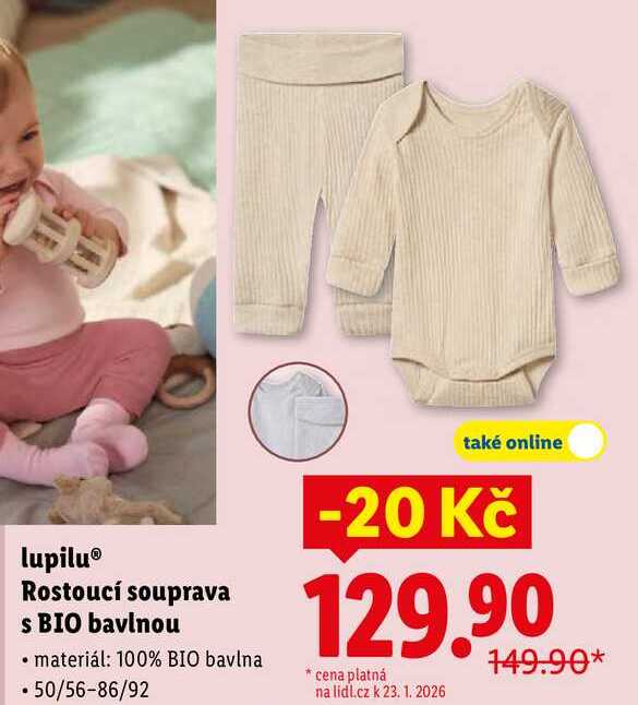 lupilu Rostoucí souprava s BIO bavlnou 