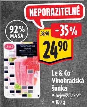 Le & Co Vinohradská šunka, 100 g
