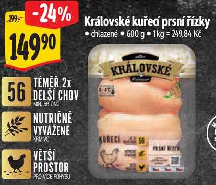 Královské kuřecí prsní řízky, 600 g