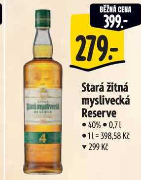 Stará žitná myslivecká Reserve, 0,7 l
