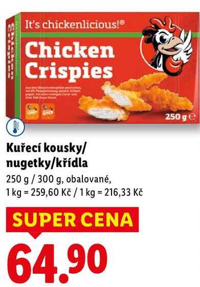 Kuřecí kousky/nugetky/křídla, 250 g/300 g