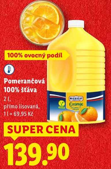 Pomerančová 100% šťáva, 2 l