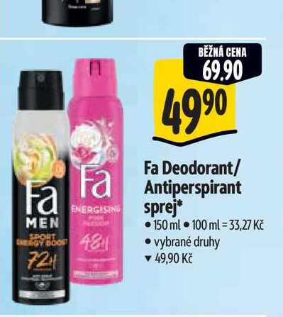 Fa Deodorant/ Fa Antiperspirant sprej 150 ml