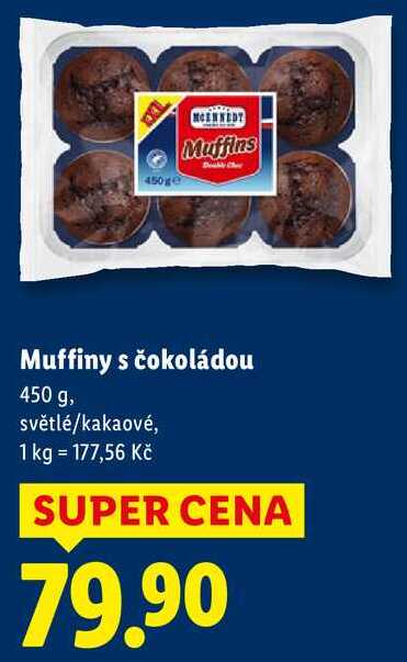 Muffiny s čokoládou, 450 g