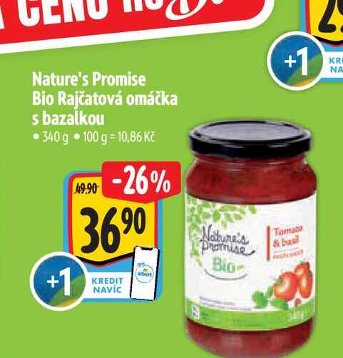 Nature's Promise Bio Rajčatová omáčka s bazalkou  340 g