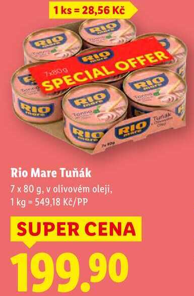 Rio Mare Tuňák, 7x 80 g
