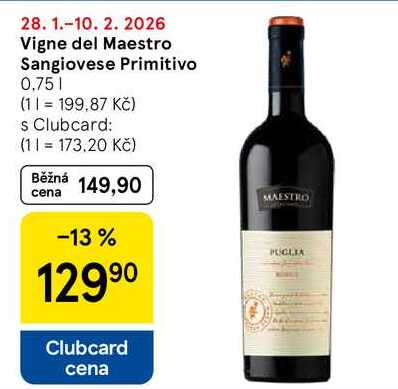 Vigne del Maestro Sangiovese Primitivo, 0.75 l