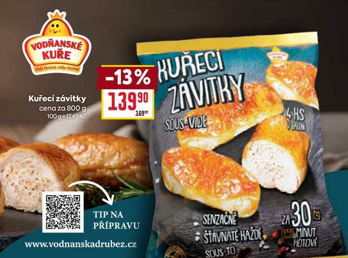 Kuřecí závitky cena za 800 g 