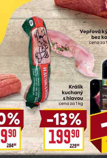 Králík kuchaný s hlavou cena za 1 kg