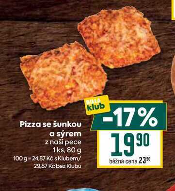 Pizza se šunkou a sýrem z naší pece 1 ks, 80 g