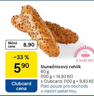 Slunečnicový rohlík, 60 g  