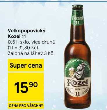 Velkopopovický Kozel 11, 0.5 l, sklo, více druhů 