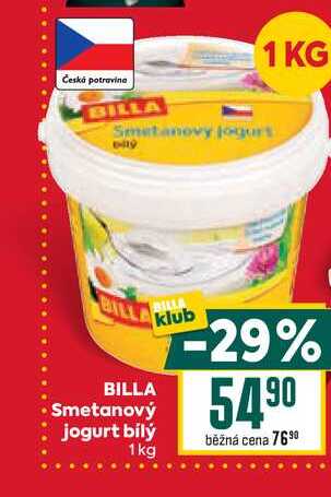 BILLA Smetanový jogurt bílý 1kg