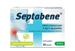 Septabene citron a bezový květ 3 mg/1 mg pastilky 16 pastilek