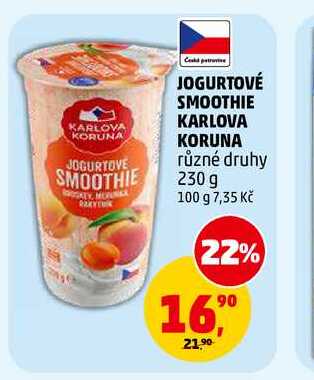 JOGURTOVÉ SMOOTHIE KARLOVA KORUNA, 230 g