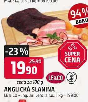 LE&CO ANGLICKÁ SLANINA 100 g