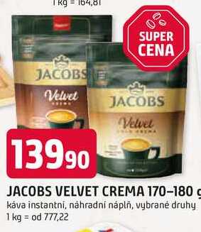 JACOBS VELVET CREMA 170-180 g