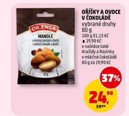 OŘÍŠKY A OVOCE V ČOKOLÁDĚ, 80 g