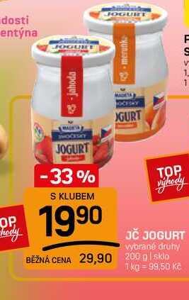 JČ JOGURT vybrané druhy 200g