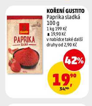 KOŘENÍ GUSTITO Paprika sladká, 100 g