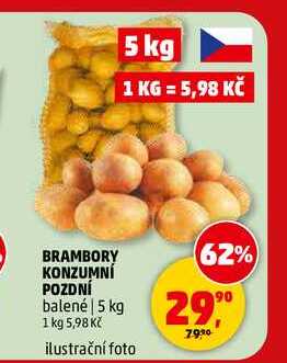 BRAMBORY KONZUMNÍ POZDNÍ, 5 kg 