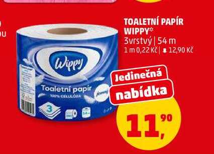 TOALETNÍ PAPÍR WIPPY, 54 m 