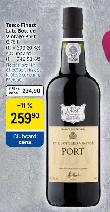 Tesco Finest Late Bottled Vintage Port, 0,75 l 