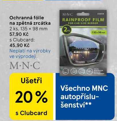 Ochranná fólie na zpětná zrcátka, 2 ks. 135 x 98 mm 