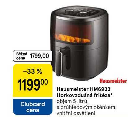 Hausmeister HM6933 Horkovzdušná fritéza, objem 5 litrů. s průhledovým okénkem. vnitřní osvětlení 