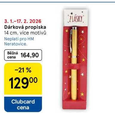 Dárková propiska, 14 cm, více motivů