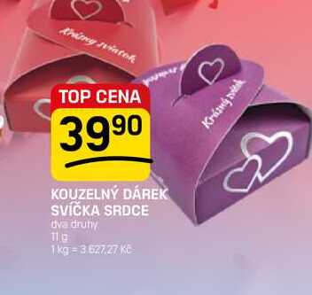 KOUZELNÝ DÁREK SVÍČKA SRDCE dva druhy 11g 