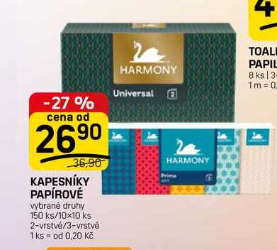 KAPESNÍKY PAPÍROVÉ vybrané druhy 150 ks